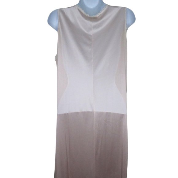 Vintage 60s Vanity Fair Full Length Nylon Nightgown M Pink Embroidery Lace USA - Picture 13 of 14